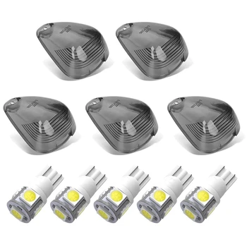 

White Cab Marker Lights,Smoke Roof Cab Marker Lights Covers with LED Bulbs Replacement for Ford F150 F250 F350 F450 F550 Super D