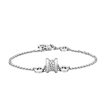 

2020 New Fashion High Quality Classic Style Silver Shiny Full Zircon Bulgarian Bracelet Jewelry Woman Birthday Gift Zero 1