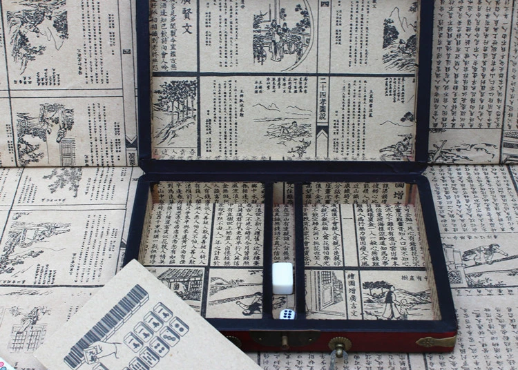 Новая мини китайская игра античные маджонг игры развлечения с английской инструкцией четыре ветровой доски деревянная игра Коробка Mah-jong