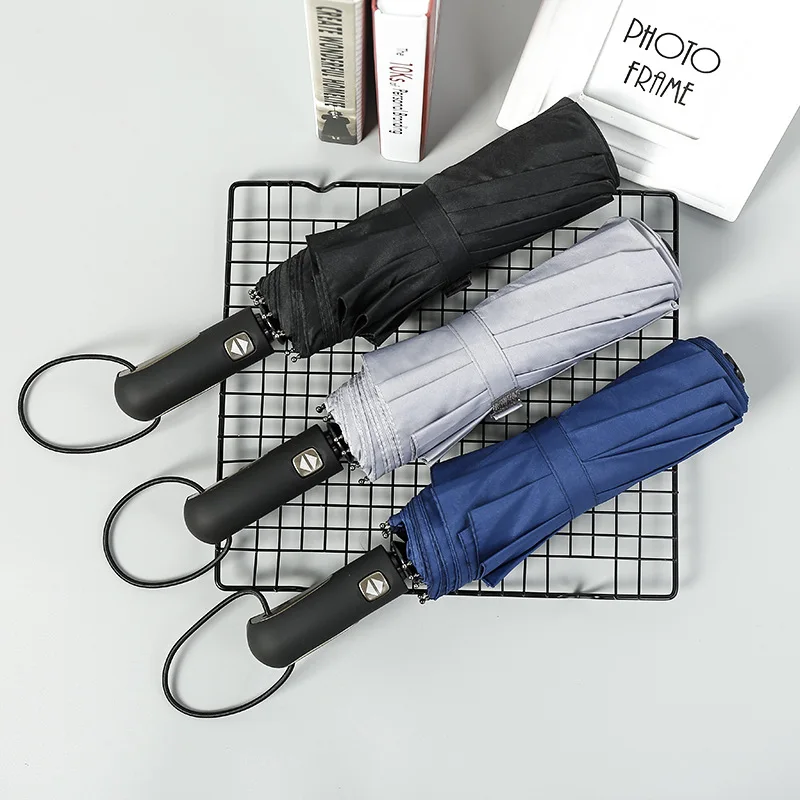 

Fully Automatic Business Umbrella 10 Bone Folding Umbrella Creative College Style Sun-resistant UV-Protection Advertising Umbrel