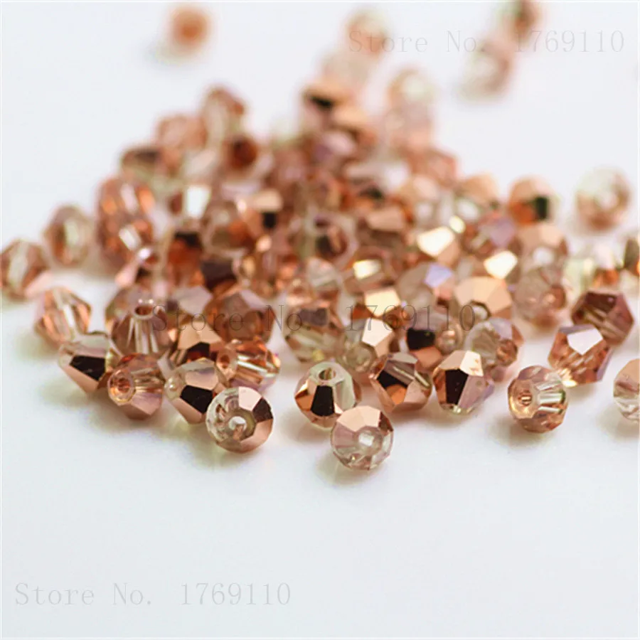 Isywaka Non-hyaline White AB Color 100pcs 4mm Bicone Austria Crystal Beads charm Glass Beads Loose Spacer Bead Jewelry Making