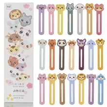 30 шт./кор. с милыми животными, закладка для книги мини Бумага линейка книги зажимы дневник этикетки открытка школьные канцелярские принадлежности