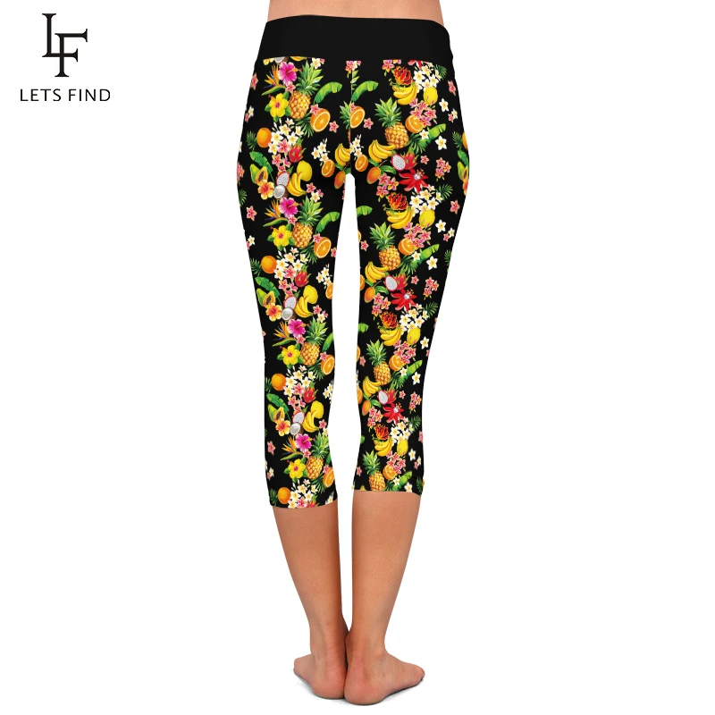 LETSFIND New Capri Oranges Leggings Women Very Comfortable Soft Pants Print Fruits High Quality Elasticity Leggins