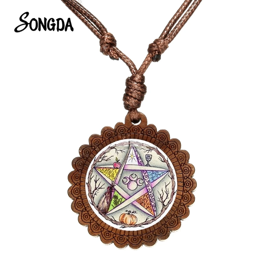 Esoteric пентаграмма ожерелье в виде дерева жизни Wicca звезда Таинственный тотем