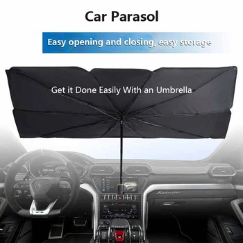 

Car Sunshade Retractable Sunscreen Insulation Front Windshield Large Parasol Car Sun Protector Interior Windshield Protection