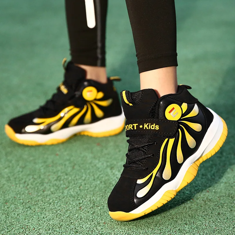 Autumn/Winter Warm Jogging Shoes for Boys Red Children Sport Shoes Brand Teenage Trainers High Top Kids Boy Sport Shoes Outdoor