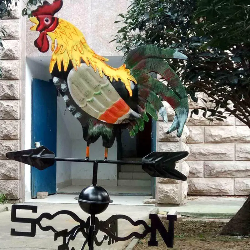 

Metal Weather Vane with Rooster Ornament Rooster Weathervanes Garden Patio Decor HVR88