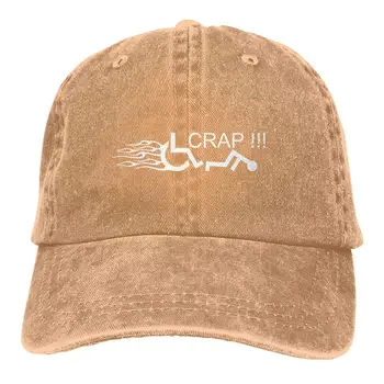 

Crap Handicap Wheelchair Denim Hat Adjustable Mens Plain Baseball Hats