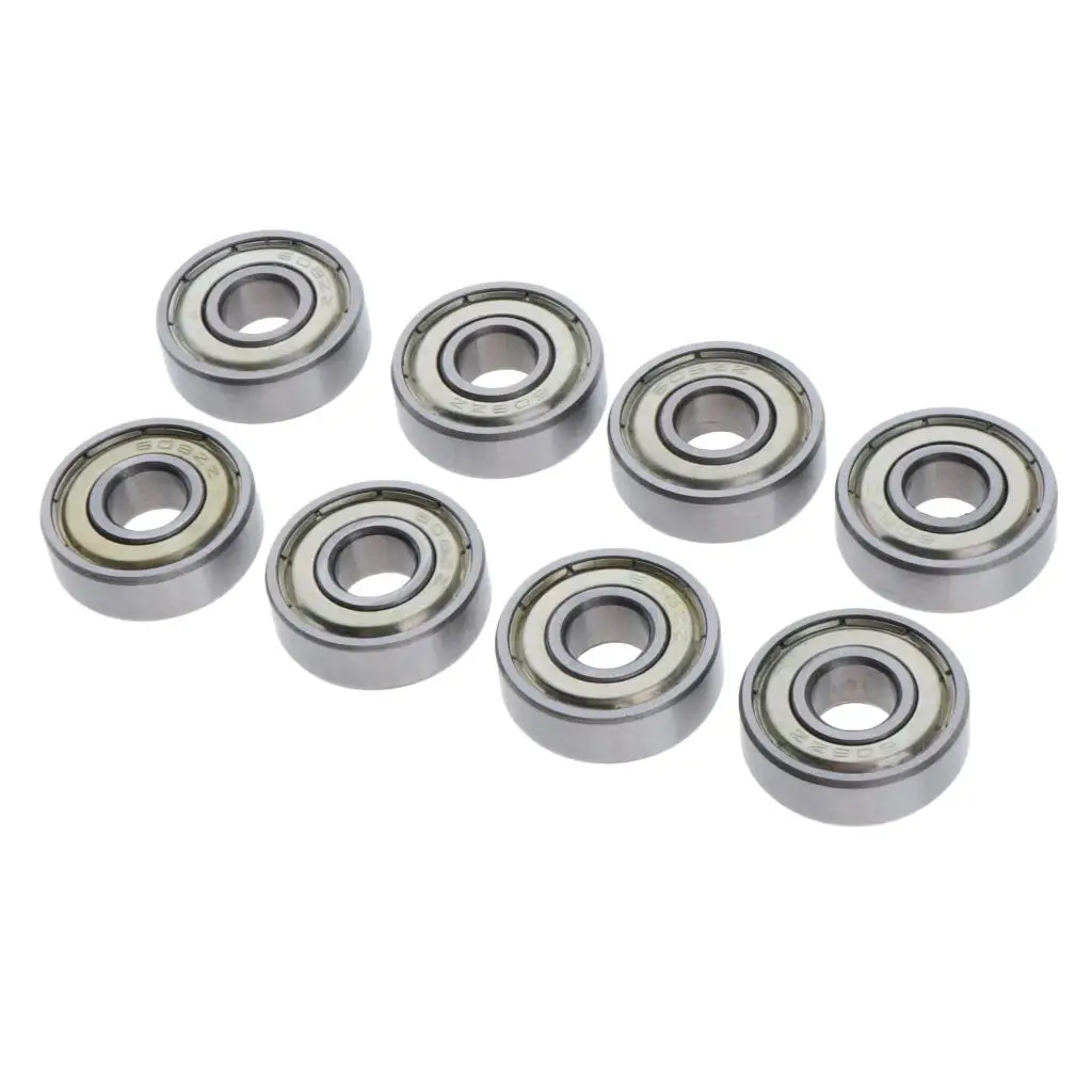 8pcs Premium Steel 608Z Skateboard Bearing Scooter Inline Skates Replacement Roller Ball Bearings Wheel Parts Components