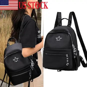 

US Women Girls Mini Nylon Backpack Star Rucksack School Bag Travel Handbag HOT