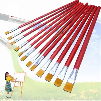 

500sets/lot Watercolor Nylon Paint Brushes Oil brush painting pen Marker School student Art Supplies New 12pcs/set