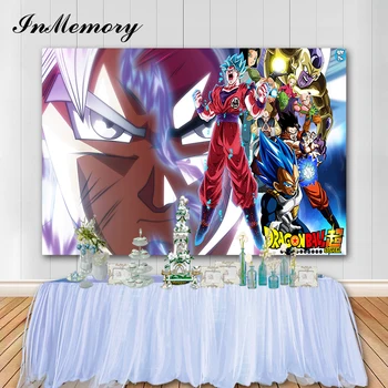 

InMemory Japan Anime Superhero Backdrop Dragon Ball Birthday Photography Background Photo Studio Boy Party Decorations Photocall