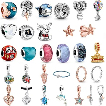 

New 2020 925 Sterling Silver Summer Collection Preview Pendant Charms Beads Fit DIY Women Original Bracelets jewelry Fine Gift