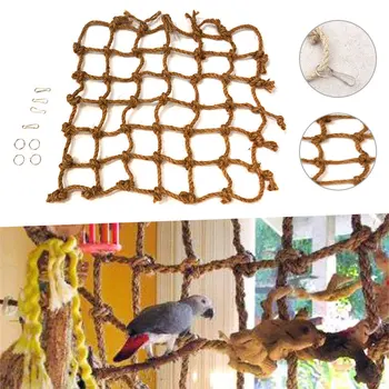 

Pet Climbing Net Hemp Rope Swing Ladder Durable Bird Climbing Net Parrot Climbing Net Macaw Hammock Cage