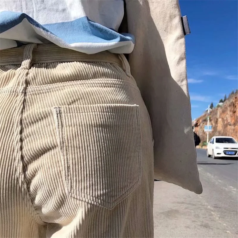 OMIKRON High Quality Corduroy Harem Pants Women New Solid Colors Thick Autumn Winter Casual Trousers Pantalon Femme Taille Haute