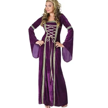 

Ladies Dress Temperament European American Dress Gothic Retro Renaissance Dress COS Gongyan Banquet Party Performance Costume