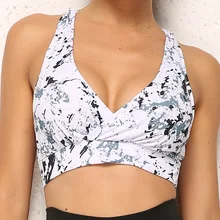 Для достижения бутик мраморный принт ударопрочный пуш-ап Спортивный Повседневный бюстгальтер для йоги Быстросохнущий жилет бюстгальтер