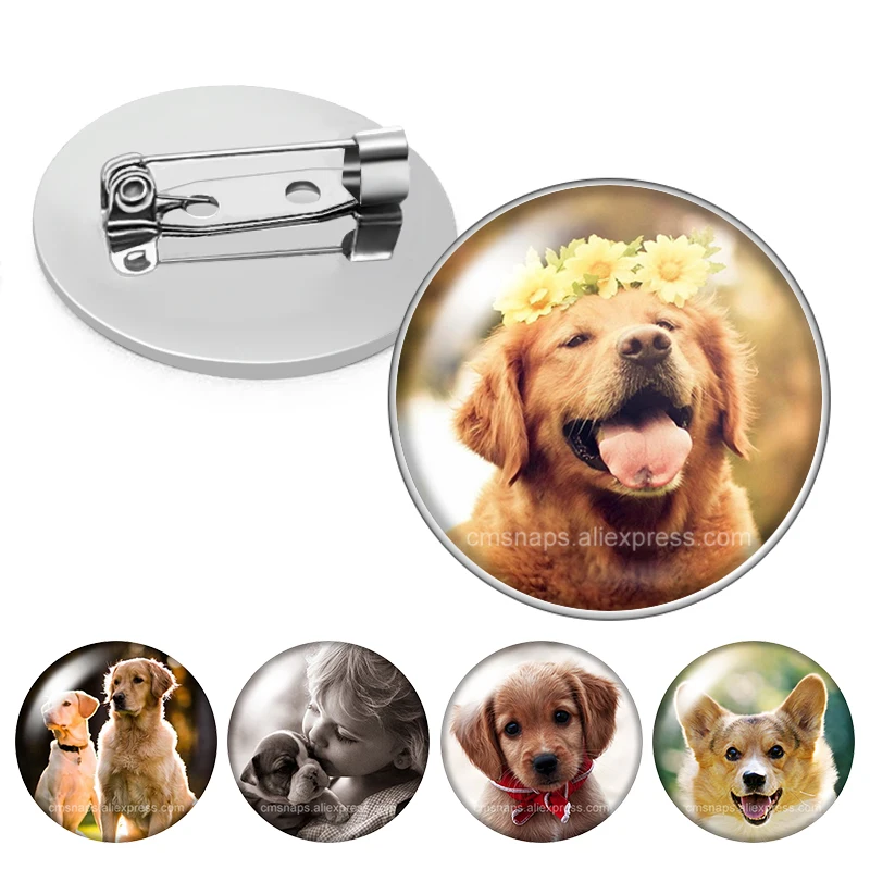 Personalized Photo Custom 25mm/30mm Brooches Men Women Glass Cabochon Silver plated Backpack Lapel Pin Button Badges Brooch Gift