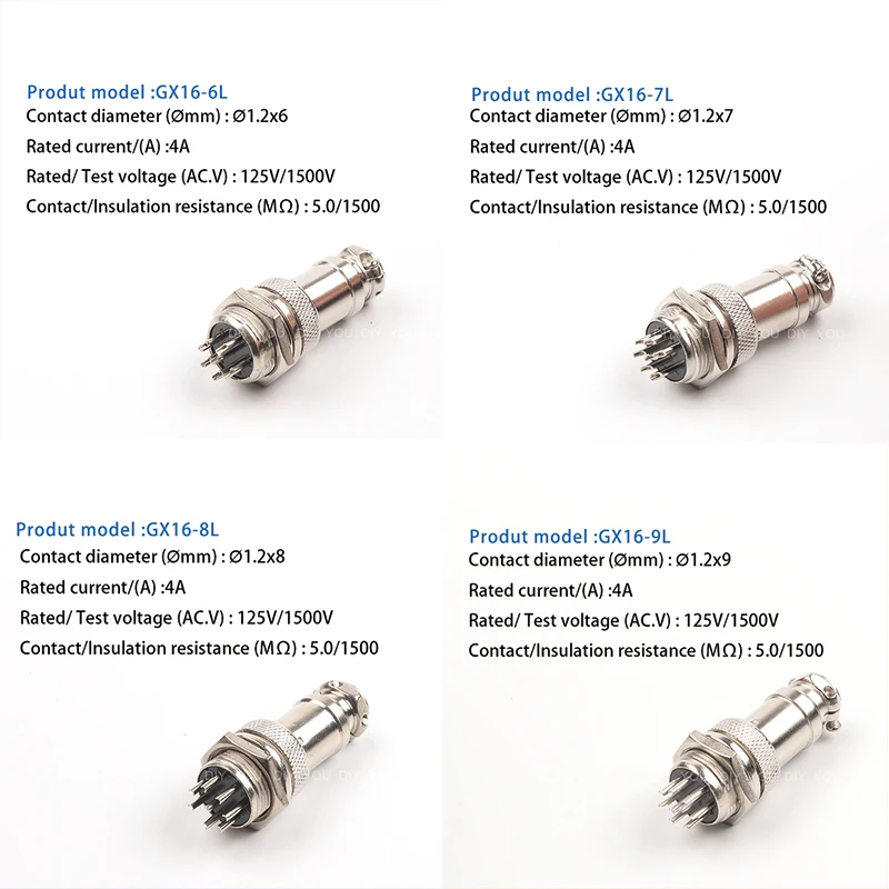 1 Set GX16 Nut TYPE Male & Female Electrical Connector 2/3/4/5/6/7/8/9/10 Pin Circular Aviation Socket Plug Wire Panel Connector 1 Set GX16 Nut TYPE Male & Female Electrical Connector 2/3/4/5/6/7/8/9/10 Pin Circular Aviation Socket Plug Wire Panel Connector