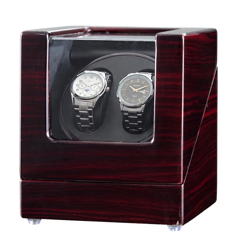 

JQUEEN Double Watch Winder Box for All Automatic Mechanical Watches with Quiet Mabuchi Motor 10 Modes Black PU Leather