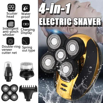 

5 Head 4-in-1 Nose Ear Hair Trimmer Waterproof Electric Rechargeable Beard Eyebrow Trimmer Electric Nose Ear Shaver Hair Cliper