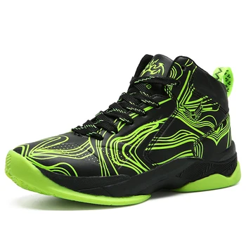 

2019 New Basketball Shoes Kids Comfortable Red Green Child Outdoor Sneakers Sports Lace Up Teenager Boys Girls Students Sneaker