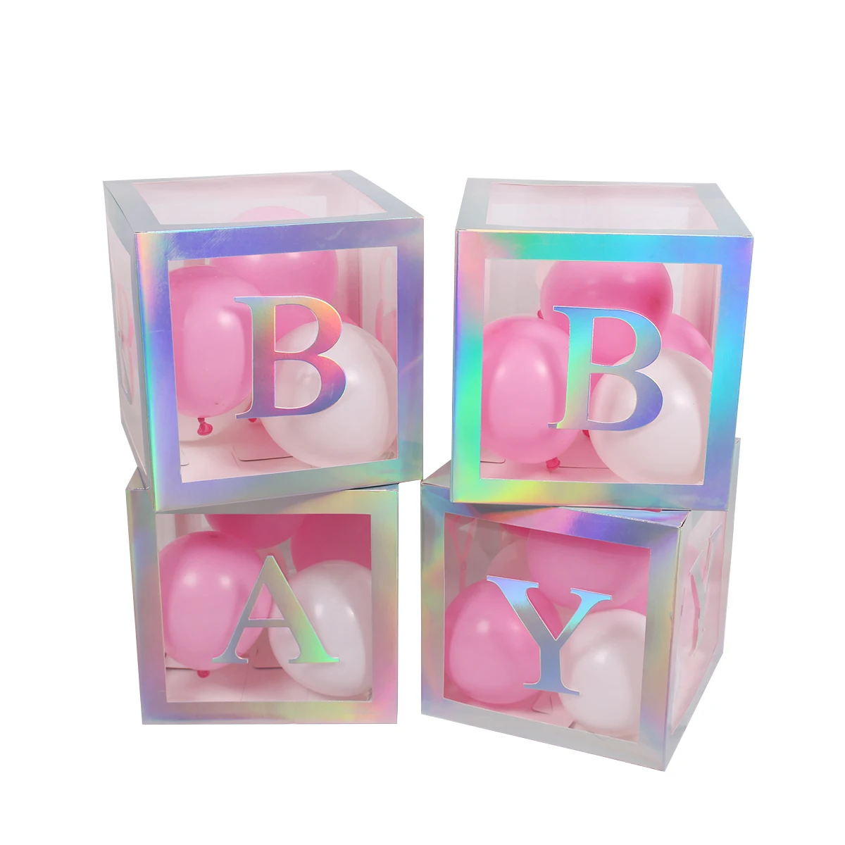 Английское имя, алфавит, прозрачная коробка, украшение для хранения, воздушный шар для детского душа, украшения для первого дня рождения, украшения для детей
