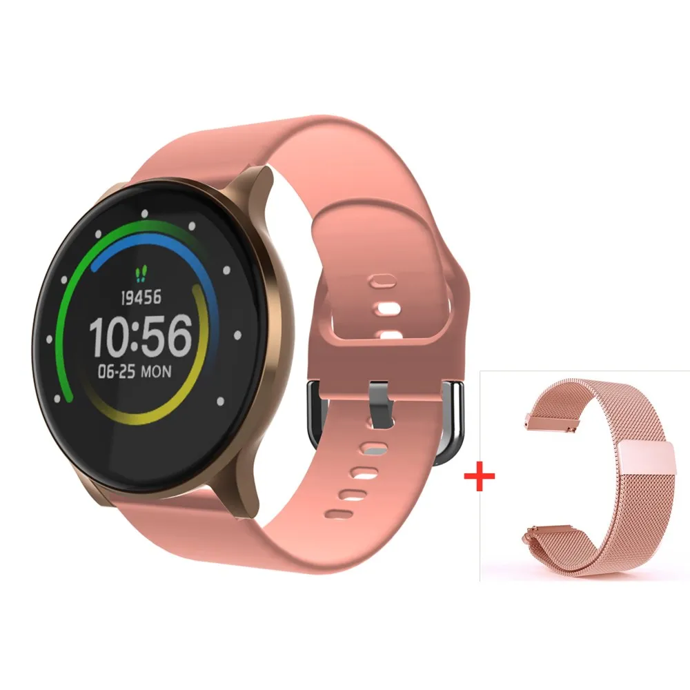 add steel strap HT06 спортивные Смарт-часы для женщин ЭКГ мониторинг сердечного ритма для Android IOS Телефон Модные умные часы Bluetooth часы PK KW19 Q8 - Цвет: add steel strap