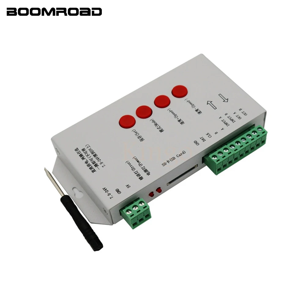 T1000S sd-карта RGB контроллер WS2801 WS2811 WS2812B LPD6803 светодиодный контроллер 2048 пикселей DC5~ 24 В полноцветный контроллер