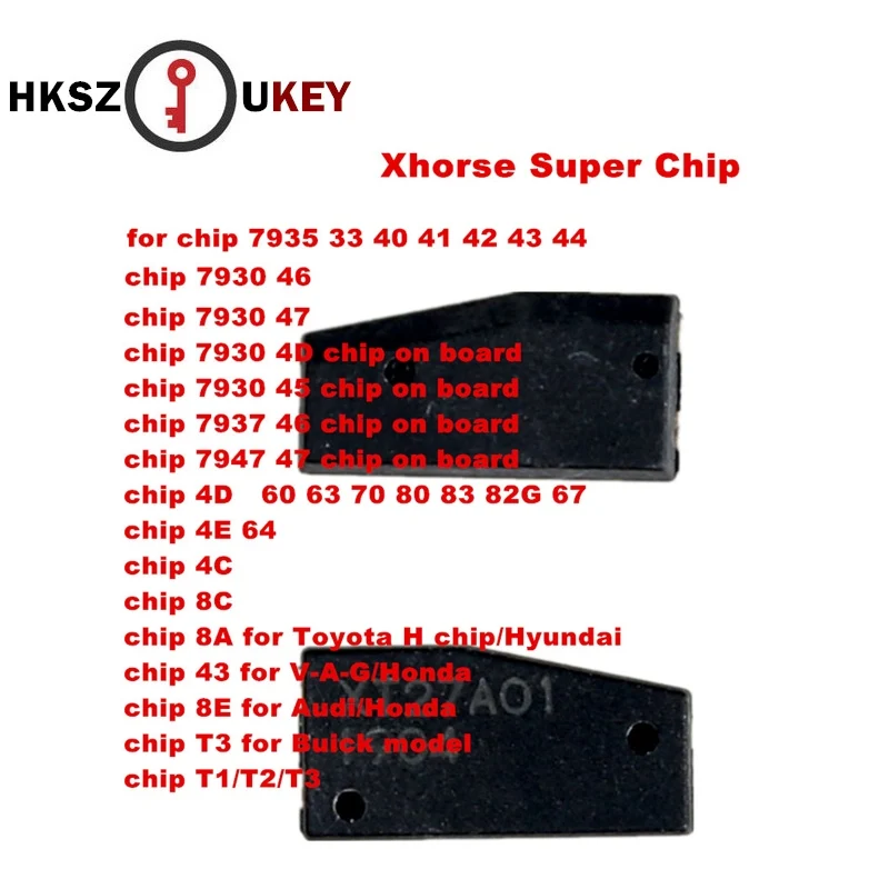 Транспондер Xhorse VVDI Super Chip XT27A01 XT27A66 для ID46/40/43/4D/8C/8A/T3/47 VVDI2 Key Tool/Mini Tool 10 шт./лот |