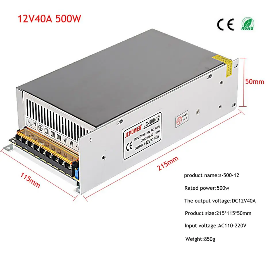 Питание DC 12V 1A 2A 3A 5A 10A 12A 15A 20A 30A 40A светильник ing трансформатор для Светодиодные ленты светильник переключения драйвер адаптера питания