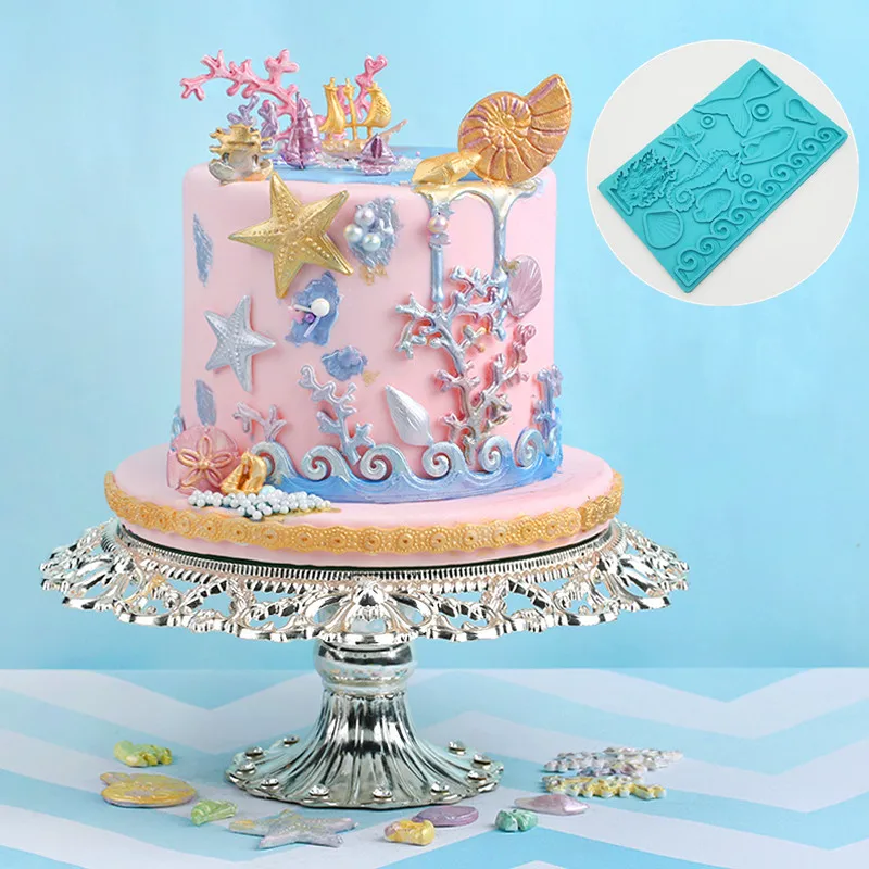 

3D Mermaid Tail Silicone Molds Seahorse Shell Soap Mold Cake Decoration Tools Sugar Craft Candle Moulds DIY Fondant Cake Mold
