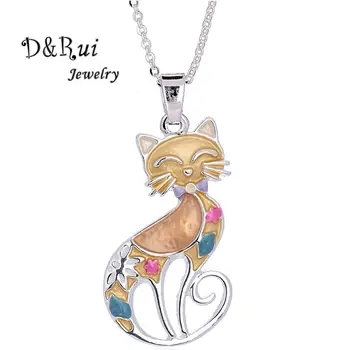 

Cute Cat Pendants Necklaces New Design Enamel Animal Chain Choker Necklace for Women Boho Party Collar Necklace Jewelry Gift