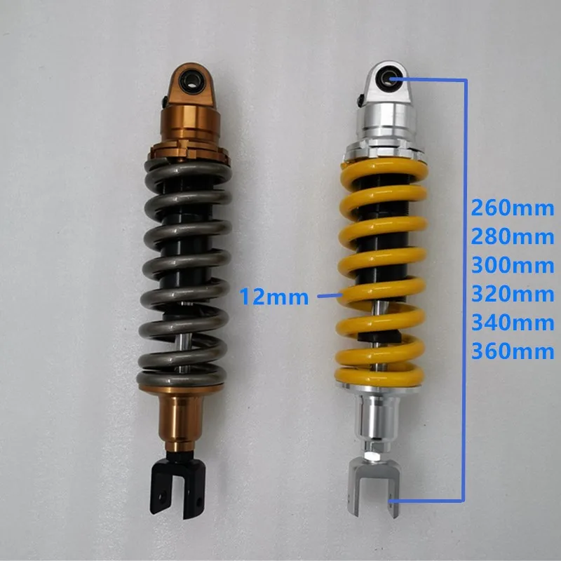 12mm spring 260mm/280mm/300mm/320mm/340mm/360mm Fork 27mm Motorcycle Shock Absorber for Honda Yamaha Suzuki Kawasaki ATV