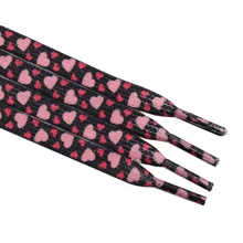 

10 Pairs Shoelaces Accessories 8MM Flat Pink Girl Lovers Heart Women Snaker Lovely Rope For Couple Low Mid Cut