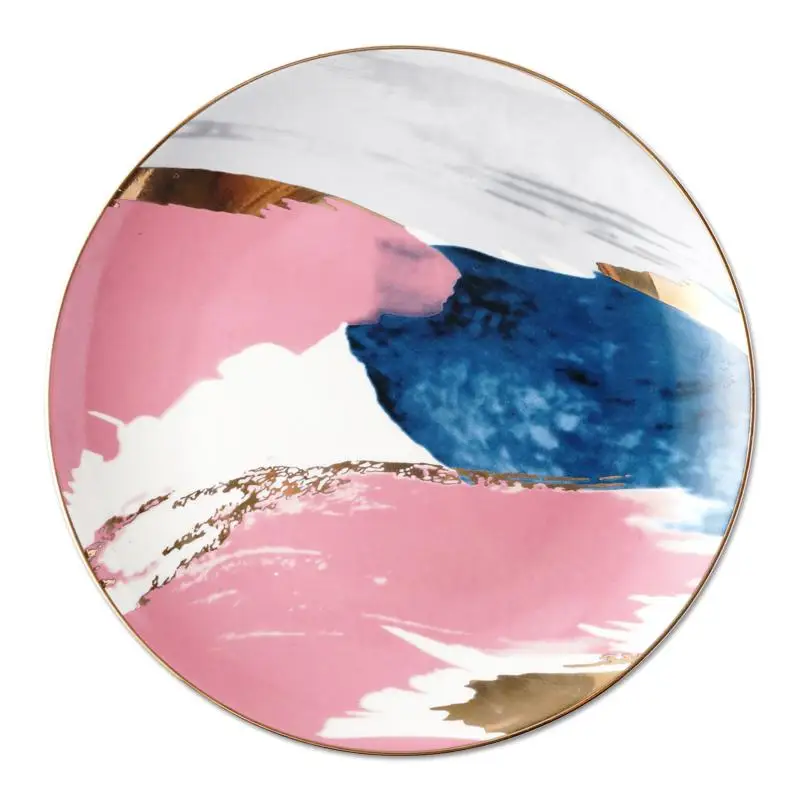 Nordic ceramic Western dish Phnom Penh luxury dessert plate Dessert Salad Steak Plates Dinnerware Kitchen Cook Tool Bowl Soup - Цвет: A