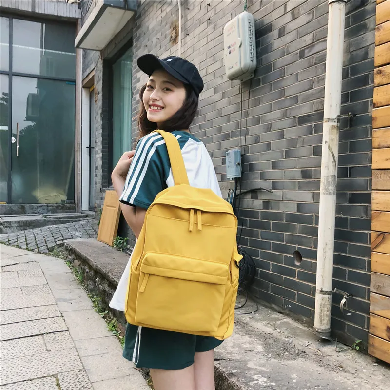 

Waterproof Backpack Female Students Fresh Pure Color Multifunction Package Travel Shopping Bag Is Suitable For All Occasions