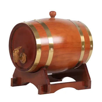 

10L Wood Barrel Vintage Oak Beer Brewing Tools Tap Dispenser for Rum Pot Whisky Wine Mini Keg Bar Home Brew Beer Keg