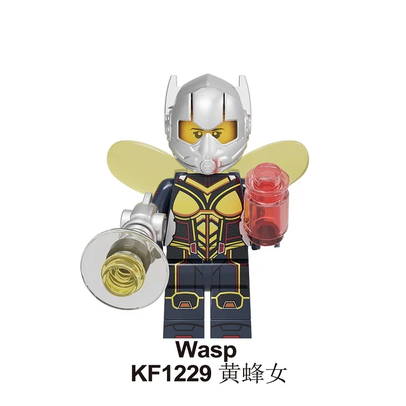 Building Blocks Figures Bricks Thor Captain America Loki With Chromed Hair Doctor Strange War Machine Wasp For Kids Toys KF6101 - Цвет: KF1229 Without Box