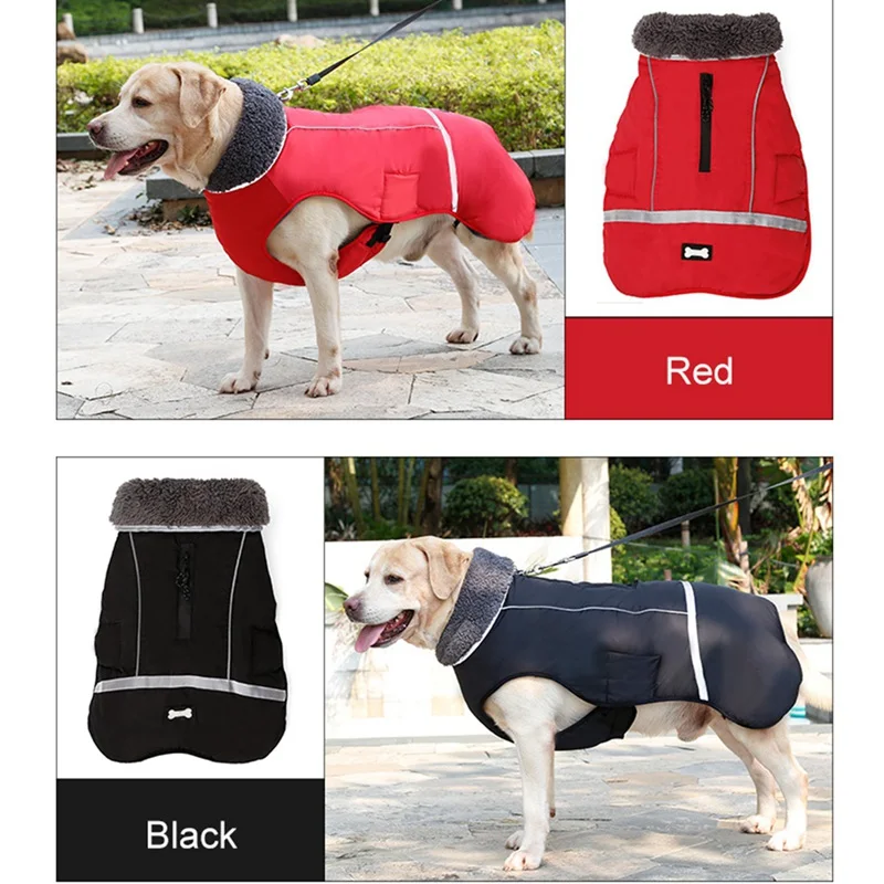 Jacket Reflective Costume Pet Dog Outdoor Coats Puppy Dog Outdoor Walking Leash Buckle Ring Pet Winter Warm Dog Clothes Autumn