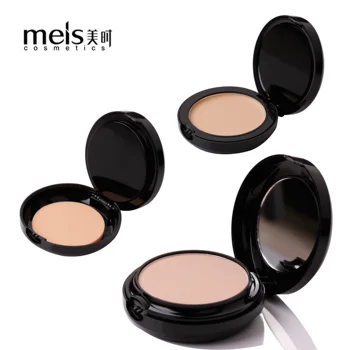 

MEIS Natural Face Powder Foundations Mineral Oil-control Brighten Concealer Whitening Make Up Pressed Powder With Puff P024