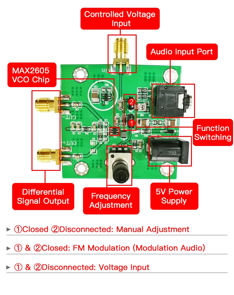 VCO модуль передатчика РЧ MAX2605 чип fm-передатчик модуль низкофазный шум