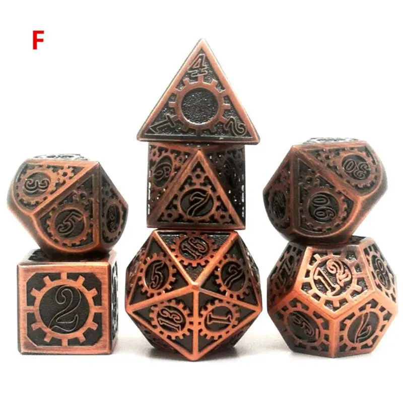 Набор металлических игральных костей DND настольная игра 7 шт. многогранные кости