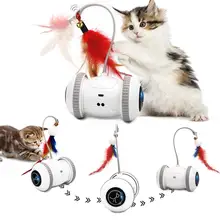 

Smart Sensor Cat Toys Interactive Automatic Electronic Feather Toys LED Light USB Rechargeable Indoor Balls Kitten Toys for Pets