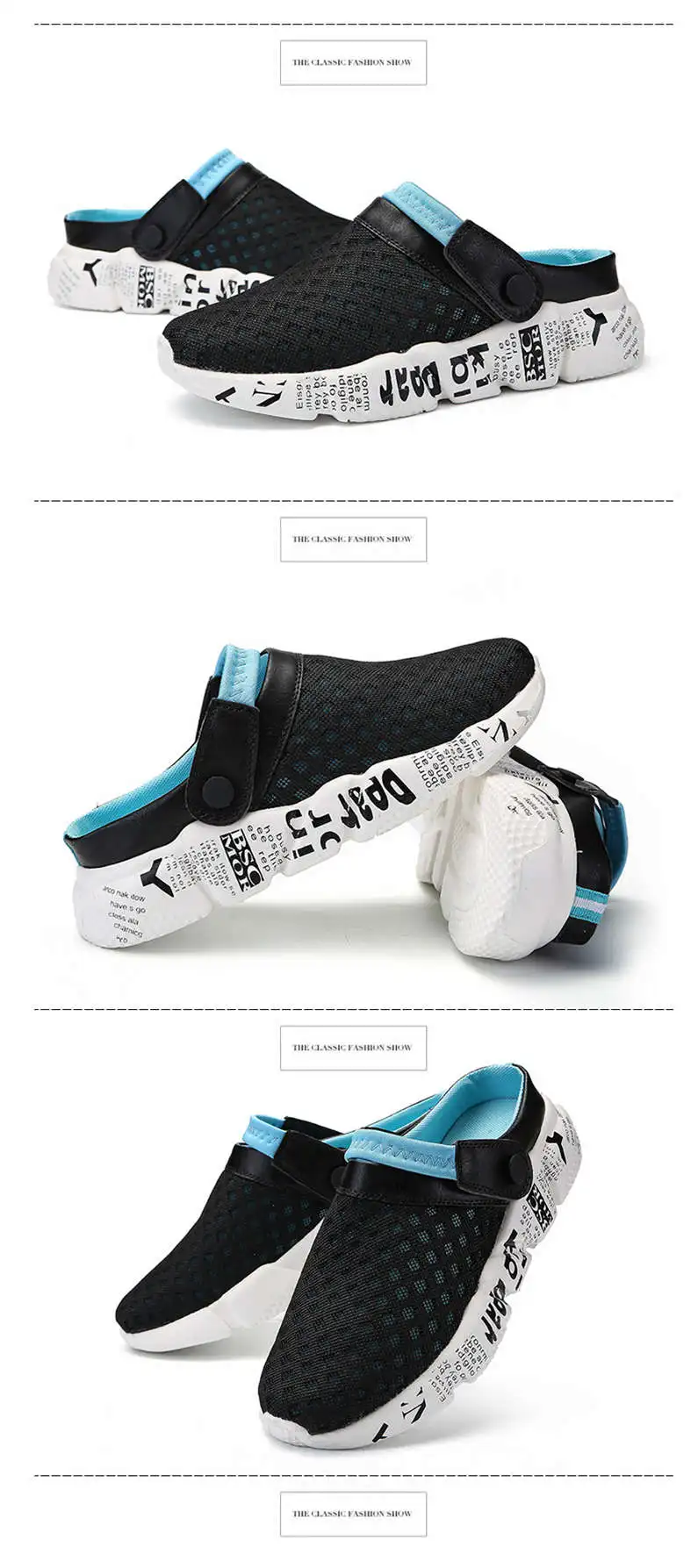 Comfort Men Shoes Casual Big Size Men's Home Slippers Fashion Mesh Soft Summer Sandals Crock Fishing Quick-drying Man Slipper B1