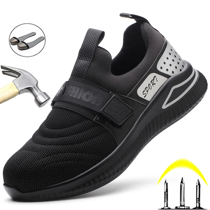 Dropshipping New Work Safety Shoes Men Indestructible Work Shoes Sneakers Men Steel Toe Shoes Antipuncture Security Footwear
