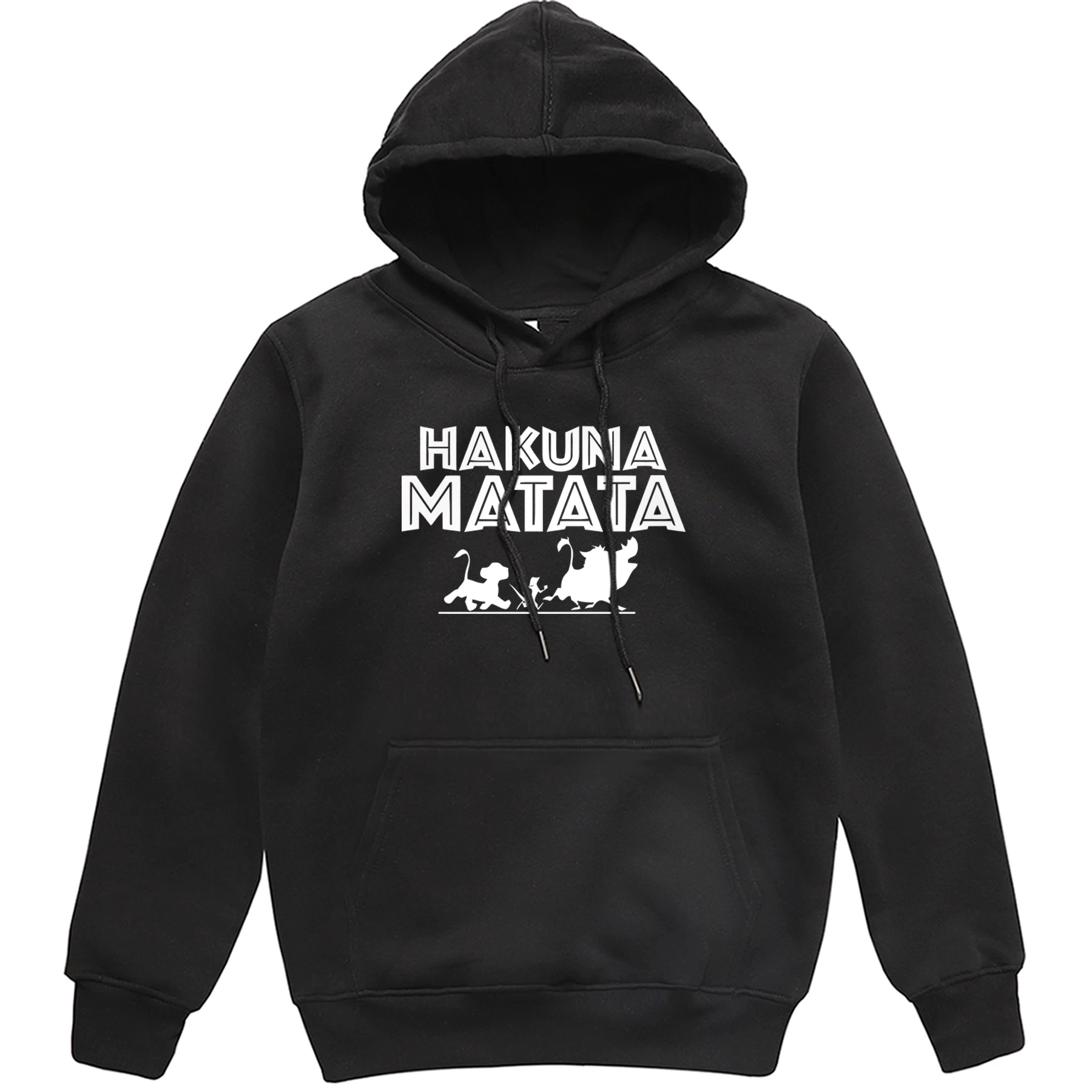 Hakuna Matata, мужские толстовки с капюшоном,, Король Лев, мужской Стильный пуловер, серия из фильма, свитшот с принтом для мужчин, спортивный костюм - Цвет: black5