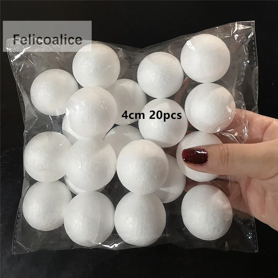 1cm 1,5cm 2cm 2,5cm 3cm 4cm Weiße Schaumstoff-Rundbälle Mini Polystyrol Styropor Bastel-Dekoration Weihnachtskugeln – Detail 7
