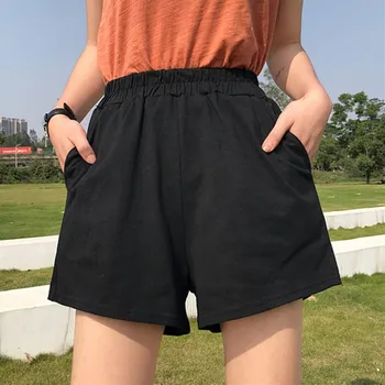 

Women High Waist Short Pants Casual Loose Shorts Wide Leg Shorts Seaside Beach Vacation Wind Solid Pants New Arrival