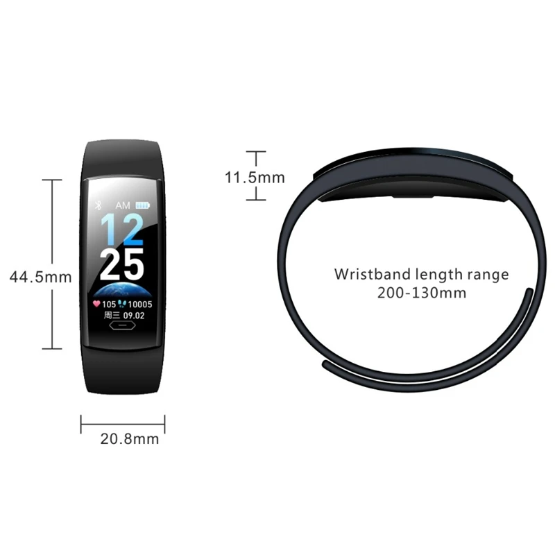 Qs90 Plus Smart Band Bracelet Blood Pressure Heart Rate Monitor Blood Oxygen Monitor Ip67 Fitness Tracker for Andriod Ios